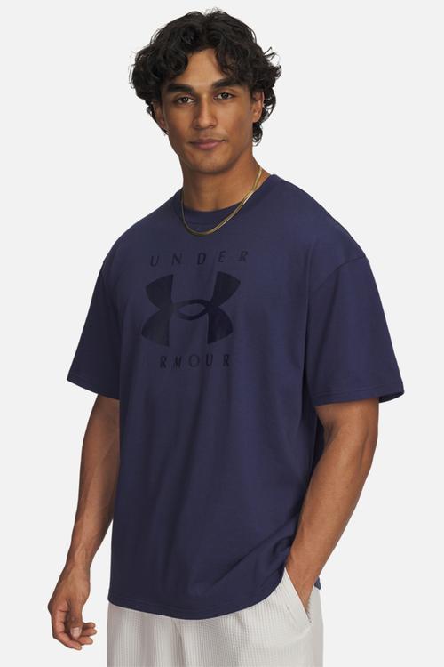 Ua m hw os branded short sleeve - washed navy & jasper blue