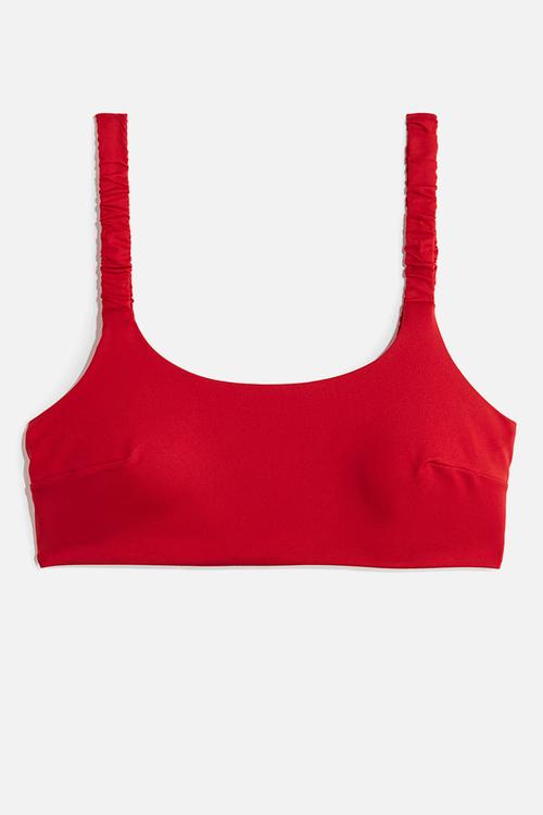 Padded bikini top - red
