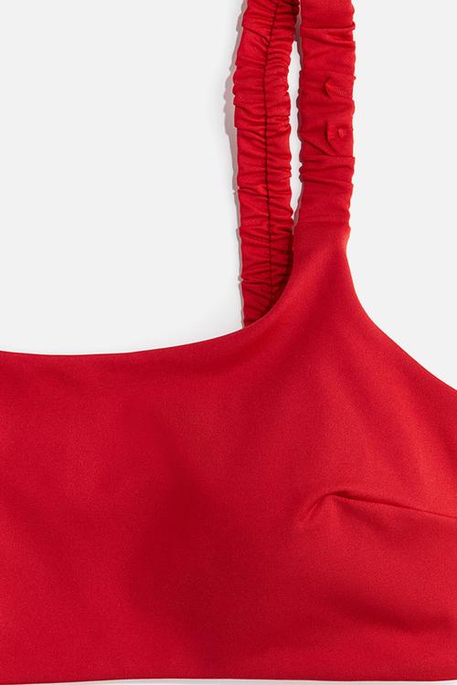 Padded bikini top - red