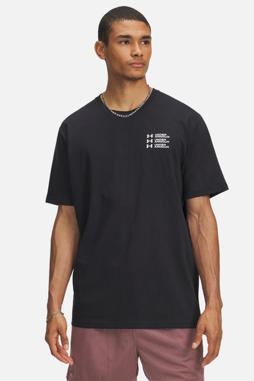 Ua triple stack lc logo short sleeve - black & downpour grey