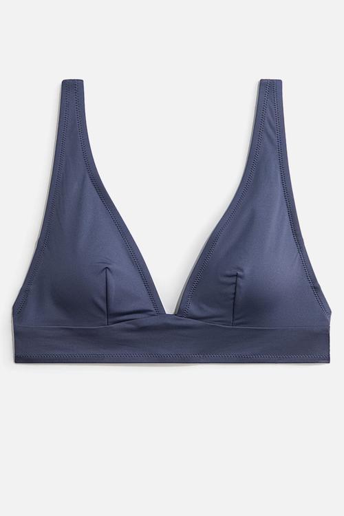 Padded triangle bikini top - dusty blue