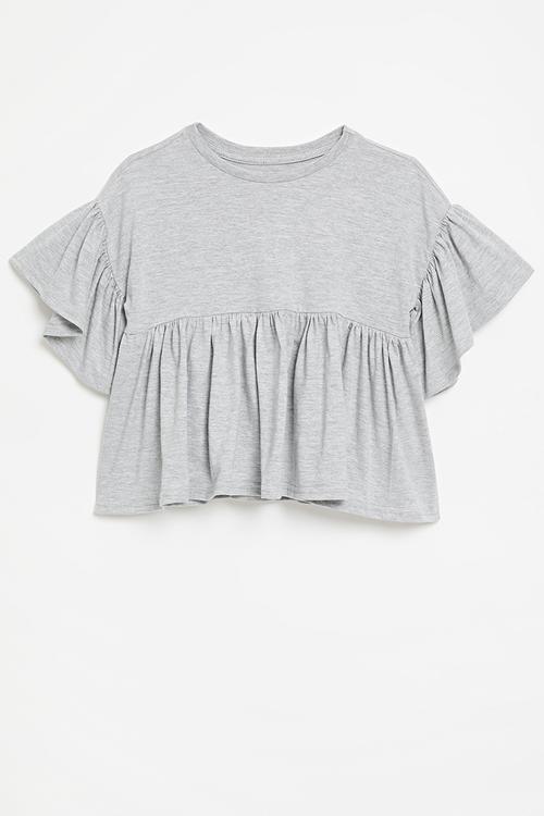 Frill tee - grey