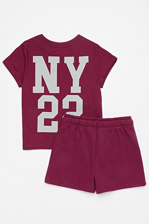 Tee & short set - maroon