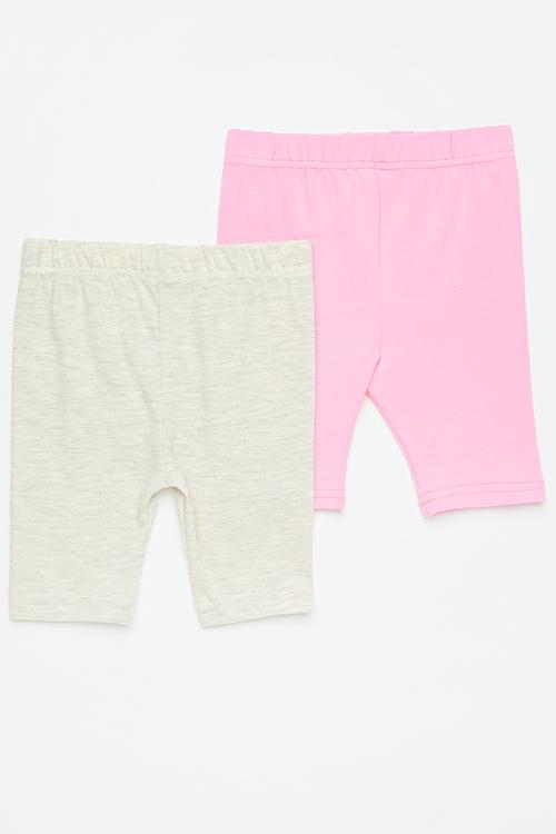 2 pack cycling shorts - cream melange/pink