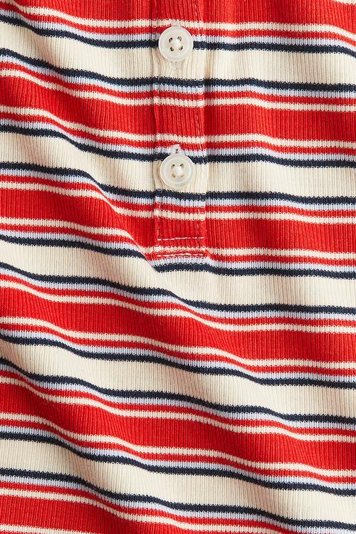 Ribbed polo shirt - red striped