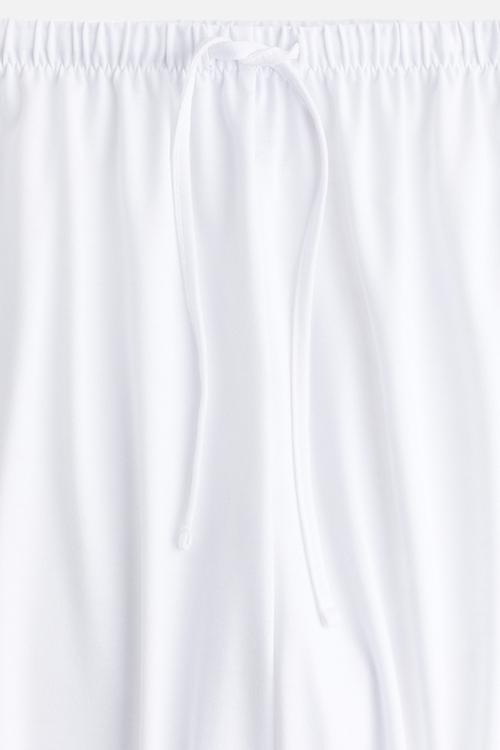 Straight drawstring trousers - white