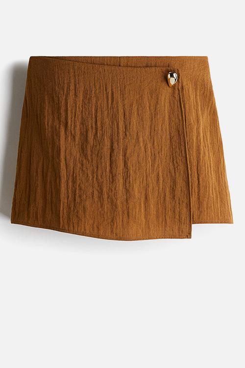 Wrapover skort - brown