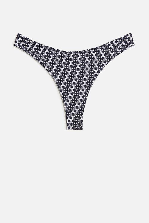 Brazilian bikini bottoms - navy blue patterned
