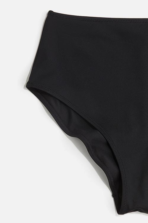High waist bikini bottoms - black