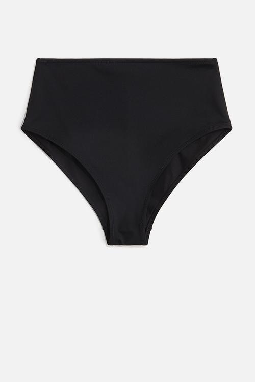 High waist bikini bottoms - black