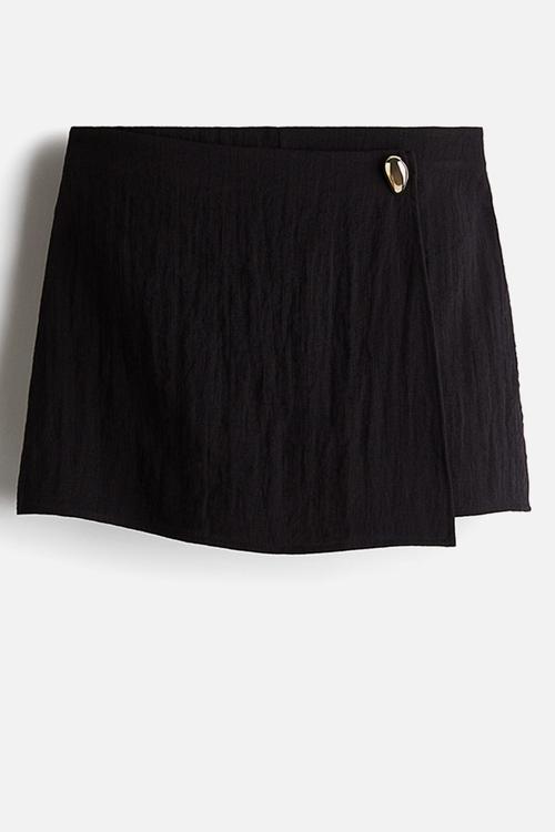 Wrapover skort - black