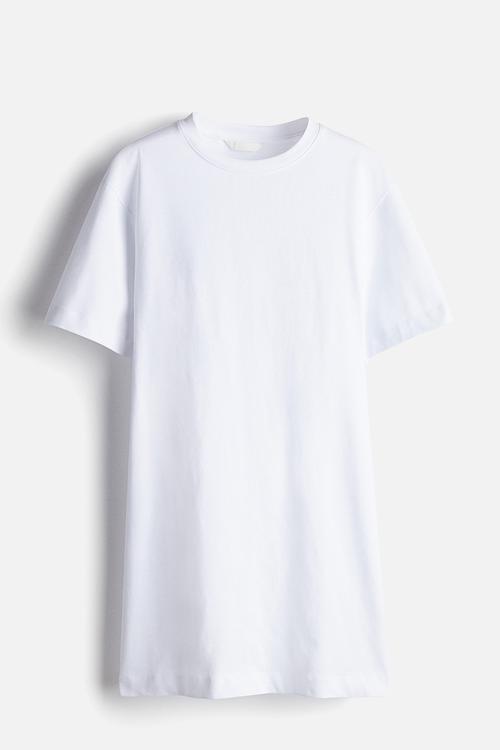 Waisted t-shirt dress - white