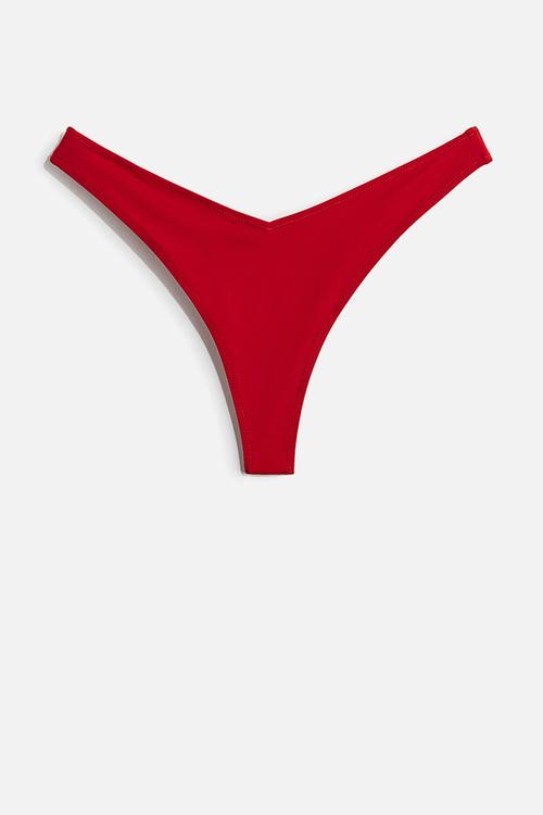 Thong bikini bottoms - red