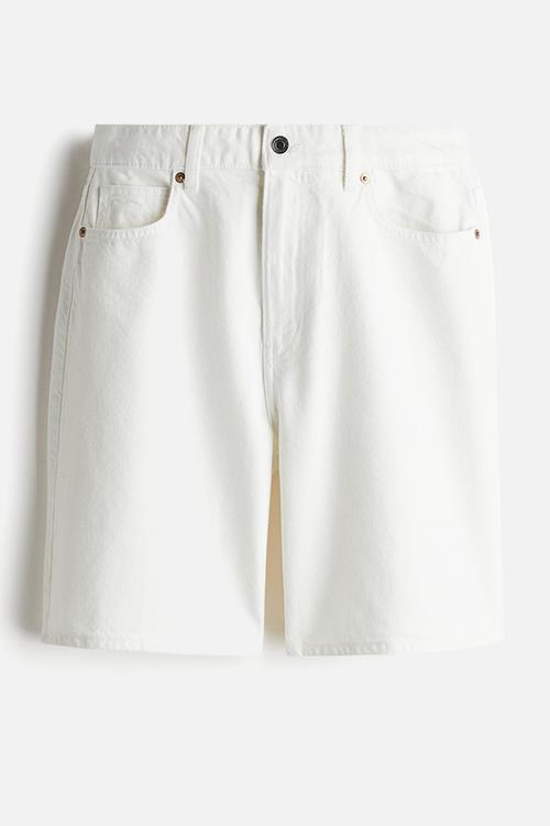 Denim bermuda shorts - white