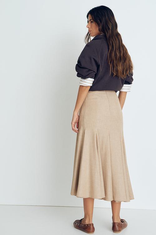 Flared skirt - beige