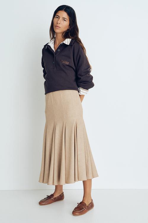 Flared skirt - beige