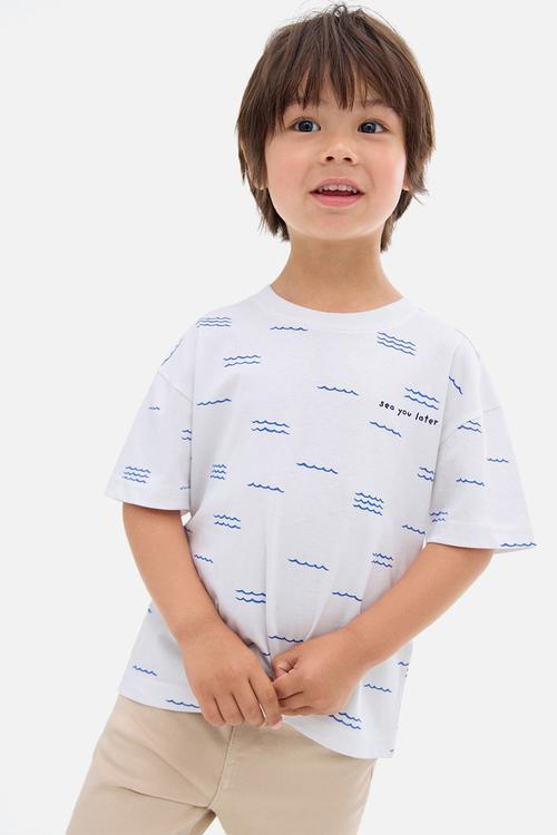 T-Shirt Aop sea - White