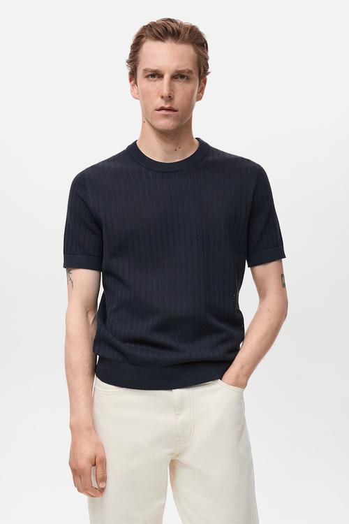 Camiseta tricot puntet - navy