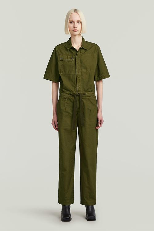 Army Jumpsuit s\s Wmn - Dark Olive Gd