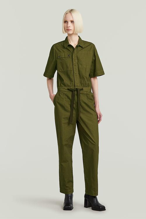 Army Jumpsuit s\s Wmn - Dark Olive Gd