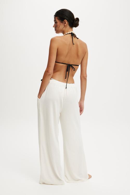 Lightweight Wide Leg Beach Pant - Coconut Milk