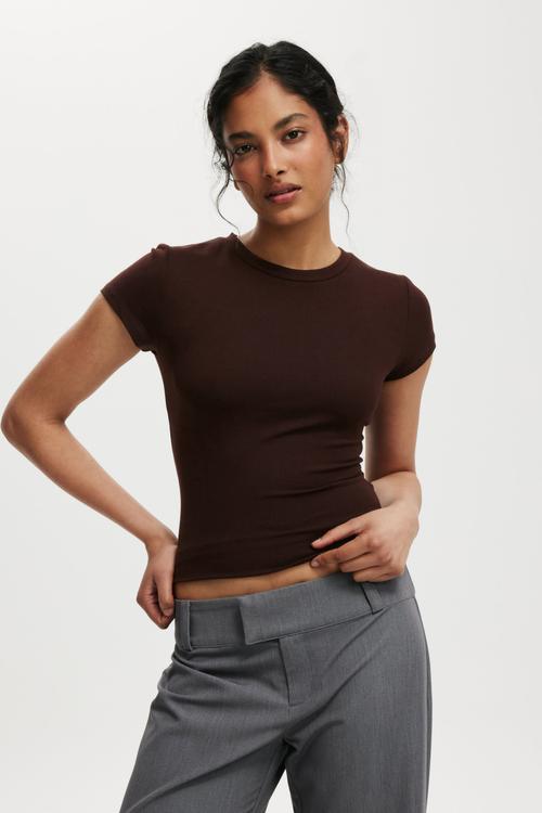 All day crew tee - dark oak