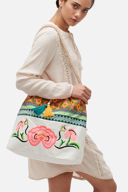 Embroidered tote