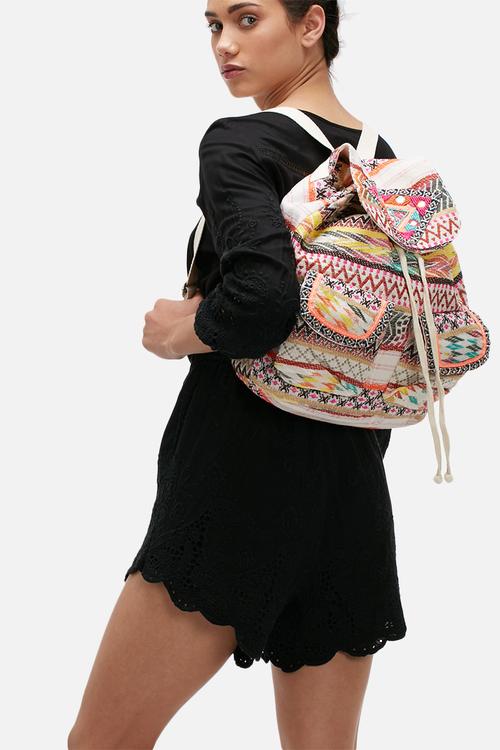 Embroidered backpack