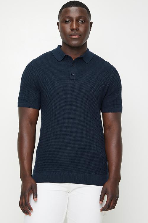 Skipper knit polo birds eye stitch - jet black