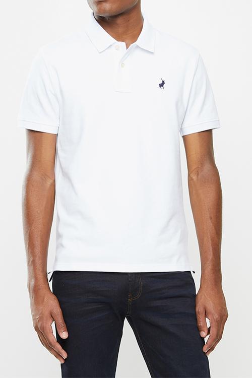Stretch pique golfer - white