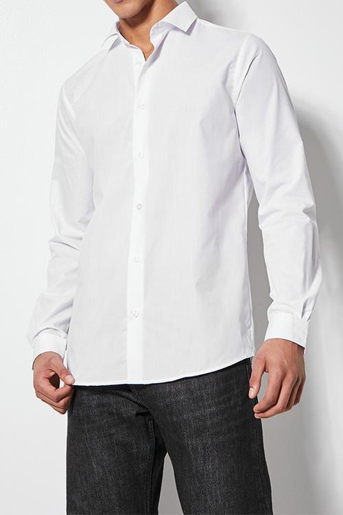 Easy care slim fit shirt - white