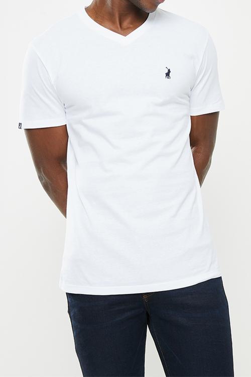 Mens v-neck T-shirt - white