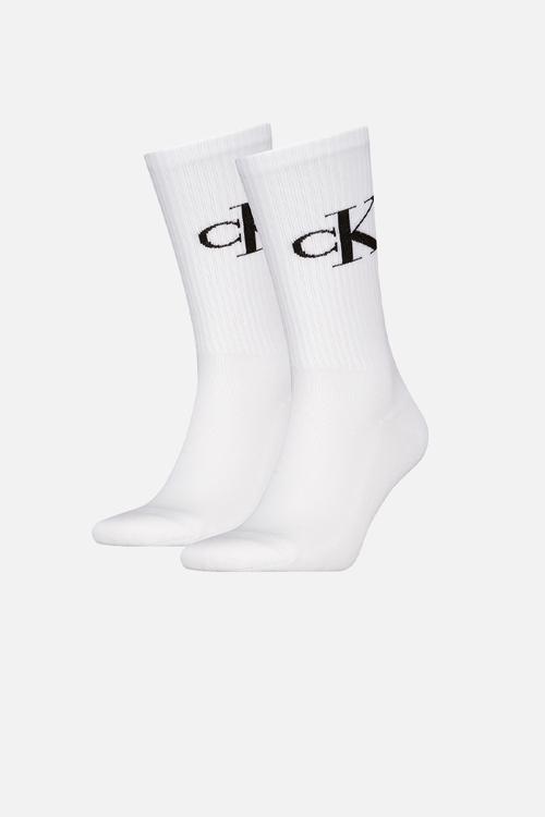 Ckj Men Sock 2P Monogram - White