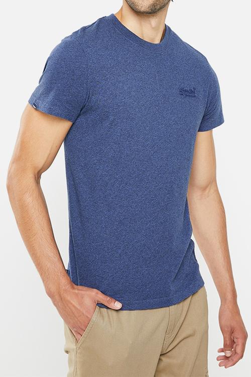 Vintage logo emb tee - bright blue marl