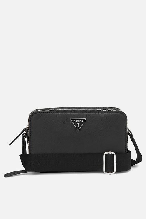 Viviette mini dbl zip crossbody - black