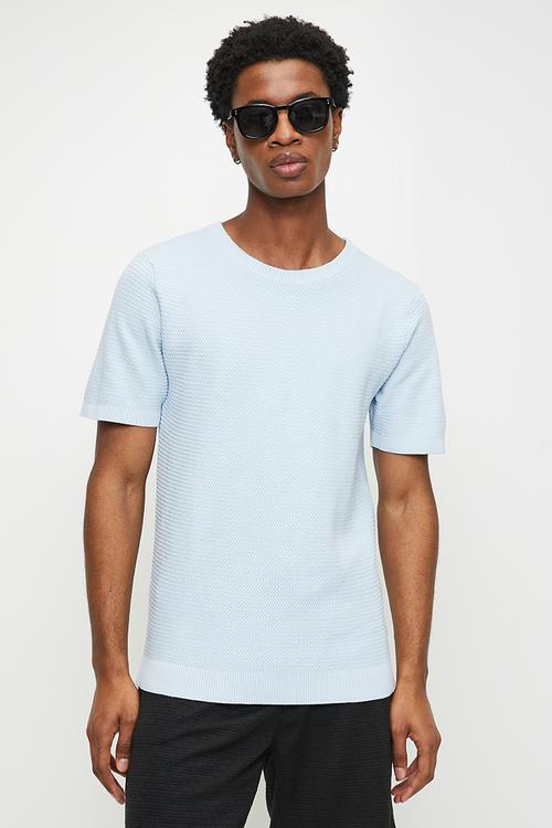 Knitwear T-Shirt - Light Blue