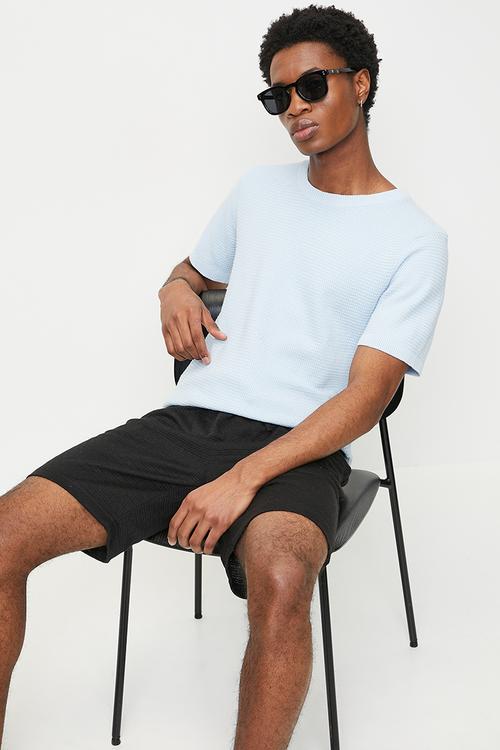 Knitwear T-Shirt - Light Blue