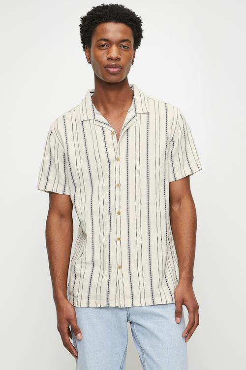 Shirts - Ecru/Navy/Green