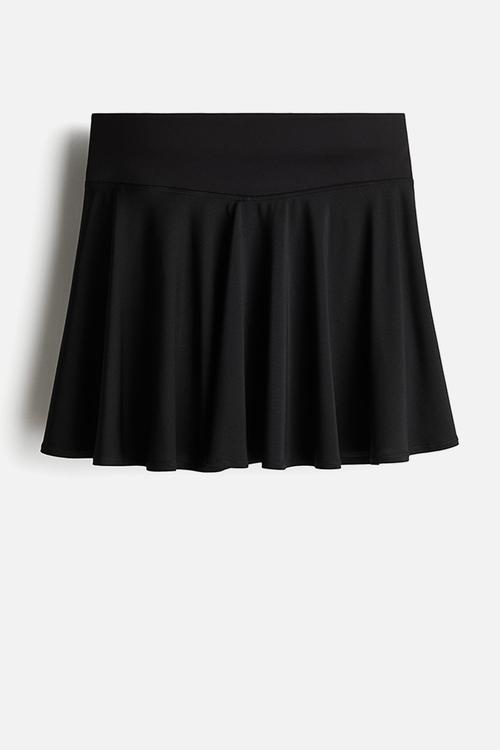 Circle-cut tennis skirt with drymove™ - black