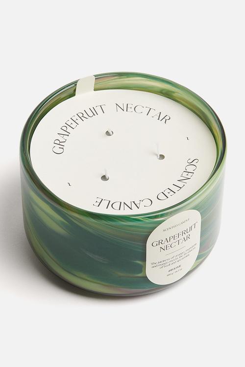 Large scented candle in glass holder - grapefruit nectar