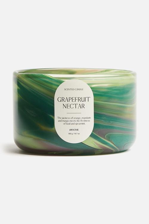 Large scented candle in glass holder - grapefruit nectar