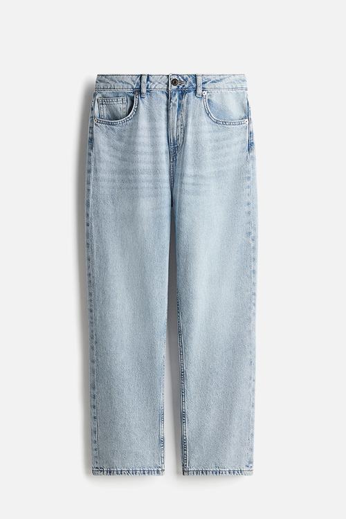 Straight high ankle jeans - pale denim blue