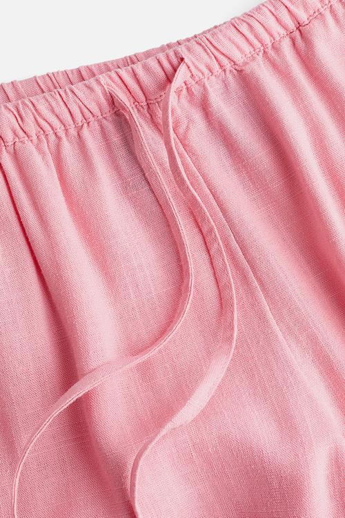 Straight drawstring trousers - light pink 