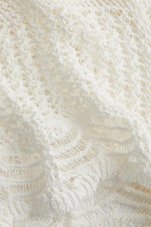 Crochet-look beach shorts - white