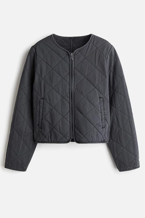 Quilted cotton jacket - dark grey