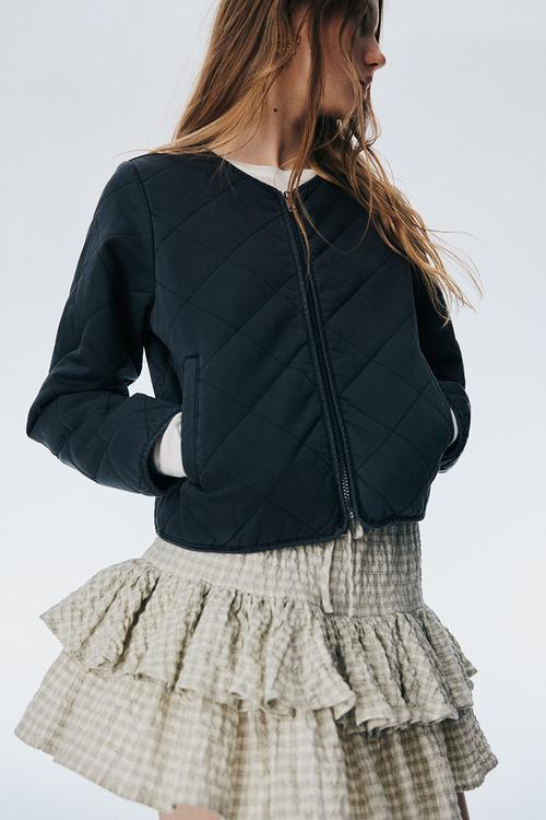 Quilted cotton jacket - dark grey
