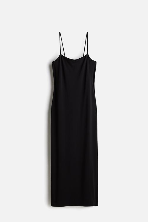 Strappy bodycon dress - black