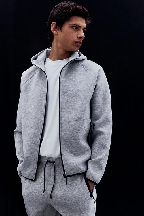 Sports zip-through hoodie with drymove™ - grey