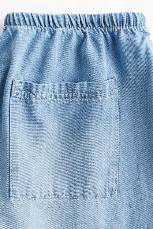 Denim drawstring trousers - light denim blue