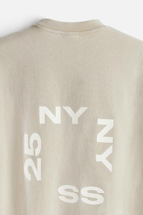 Loose fit washed t-shirt -beige/ny
